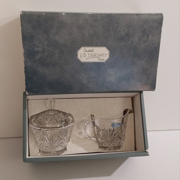 J G DURAND / Sugar & Creamer / CRYSTAL Set - Picture 4 of 5